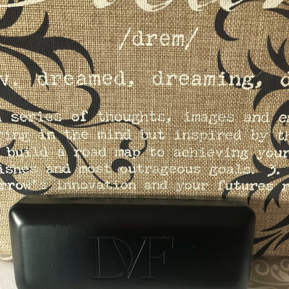 - Diane Von Furstenberg Logo embossed eyeglass case